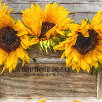 Buy canvas prints of sunflowers van gogh style by sue davies