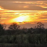 Buy canvas prints of sunset over cheshire by sue davies