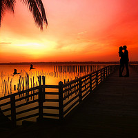 Buy canvas prints of ROMANTIC SUNSET by sue davies