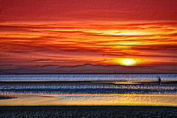 3 d sunset Picture Board by sue davies