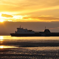 Buy canvas prints of P&0 at sunset by sue davies