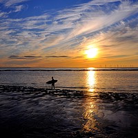 Buy canvas prints of lone surfer by sue davies