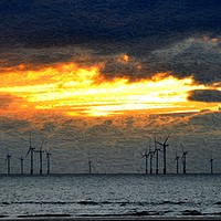 Buy canvas prints of The windfarm by sue davies