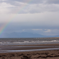 Buy canvas prints of rainbow over Arran by jane dickie
