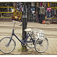 Buy canvas prints of Mr Bens and the bike by jane dickie