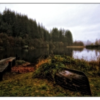 Buy canvas prints of  misty Loch by jane dickie