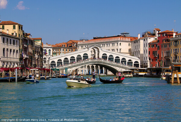 Timeless Serenity, Venice's Rialto Bridge Picture Board by Graham Parry