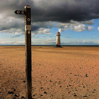 Buy canvas prints of Guiding Beacon on Talacre Beach by Graham Parry