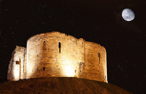 Moonlit Cliffords Tower at Midnight Picture Board by Graham Parry