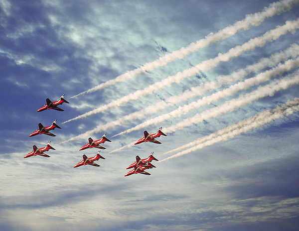 Golden Jubilee of Red Arrows Flights Picture Board by Graham Parry