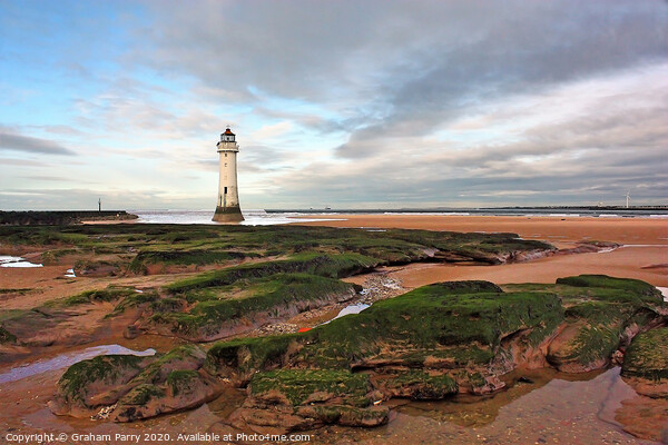 Winter's Beacon: New Brighton Lighthouse Picture Board by Graham Parry