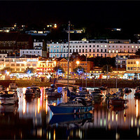 Buy canvas prints of Night glow In Torquay by Paul Mirfin