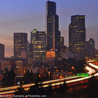Buy canvas prints of Seattle by Night by Oliver Firkins