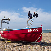 Buy canvas prints of Red Boat Worthing by Clive Eariss