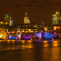 Buy canvas prints of Southwark Bridge Lights by Clive Eariss