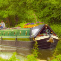 Buy canvas prints of Canal Boat Textured by Clive Eariss