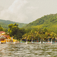 Buy canvas prints of Lake View Philippines by Clive Eariss