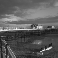 Buy canvas prints of Worthing Pier Black And White by Clive Eariss