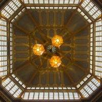 Buy canvas prints of LEADENHALL MARKET ROOF by Clive Eariss