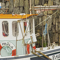 Buy canvas prints of Paula Fishing Boat Cornwall by Clive Eariss
