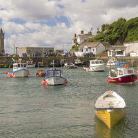 Buy canvas prints of Fishing Boats Porthleven Cornwall by Clive Eariss