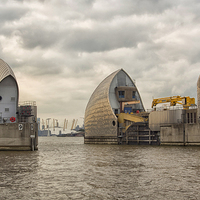 Buy canvas prints of  The Thames Barrier by Clive Eariss