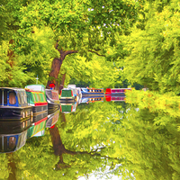 Buy canvas prints of  Wey Navigation Canal Surrey 1 by Clive Eariss