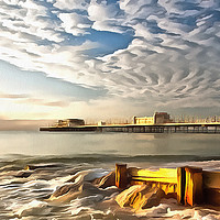 Buy canvas prints of Worthing Pier And Beach by Clive Eariss