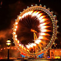 Buy canvas prints of London Eye Fireworks by Clive Eariss
