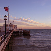 Buy canvas prints of Worthing Pier Flag by Clive Eariss