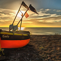Buy canvas prints of Little Fishing Boat Worthing by Clive Eariss