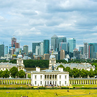 Buy canvas prints of Greenwich University And Canary Wharf by Clive Eariss