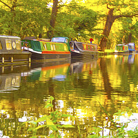 Buy canvas prints of Moored Boats Canal by Clive Eariss