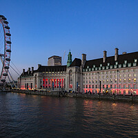 Buy canvas prints of London Eye Dusk by Clive Eariss