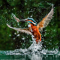 Buy canvas prints of Kingfisher Catching Fish by Brian Tarr