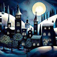 Buy canvas prints of Alpine winter village by Brian Tarr