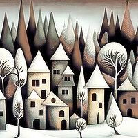 Buy canvas prints of Snowy Alpine Village by Brian Tarr
