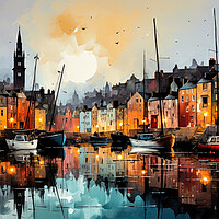 Buy canvas prints of Scottish harbour by Brian Tarr