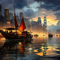 Buy canvas prints of Hong Kong Night by Brian Tarr
