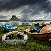Buy canvas prints of Boats at Lindisfarne by Brian Tarr