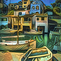 Buy canvas prints of The Fishing Village by Brian Tarr