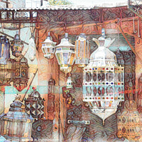 Buy canvas prints of Moroccan Lanterns by Brian Tarr