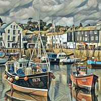 Buy canvas prints of Mevagissey harbour by Brian Tarr