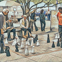 Buy canvas prints of The Chess Players by Brian Tarr
