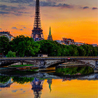 Buy canvas prints of Paris spring sunset by Robert Pettitt
