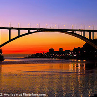 Buy canvas prints of Sunset and Arabida Bridge by Robert Pettitt
