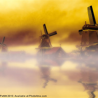 Buy canvas prints of Holland Windmills by Robert Pettitt