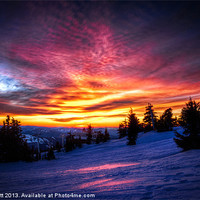 Buy canvas prints of Winter Sunset by Robert Pettitt