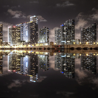 Buy canvas prints of Miami Skyline by Robert Pettitt