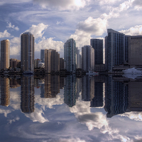 Buy canvas prints of Miami Skyline by Robert Pettitt